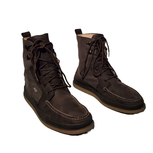 Sperry Top-Sider Black Leather Moc-Toe Combat Ankle Boots Men's Size 10.5M - Picture 4 of 11